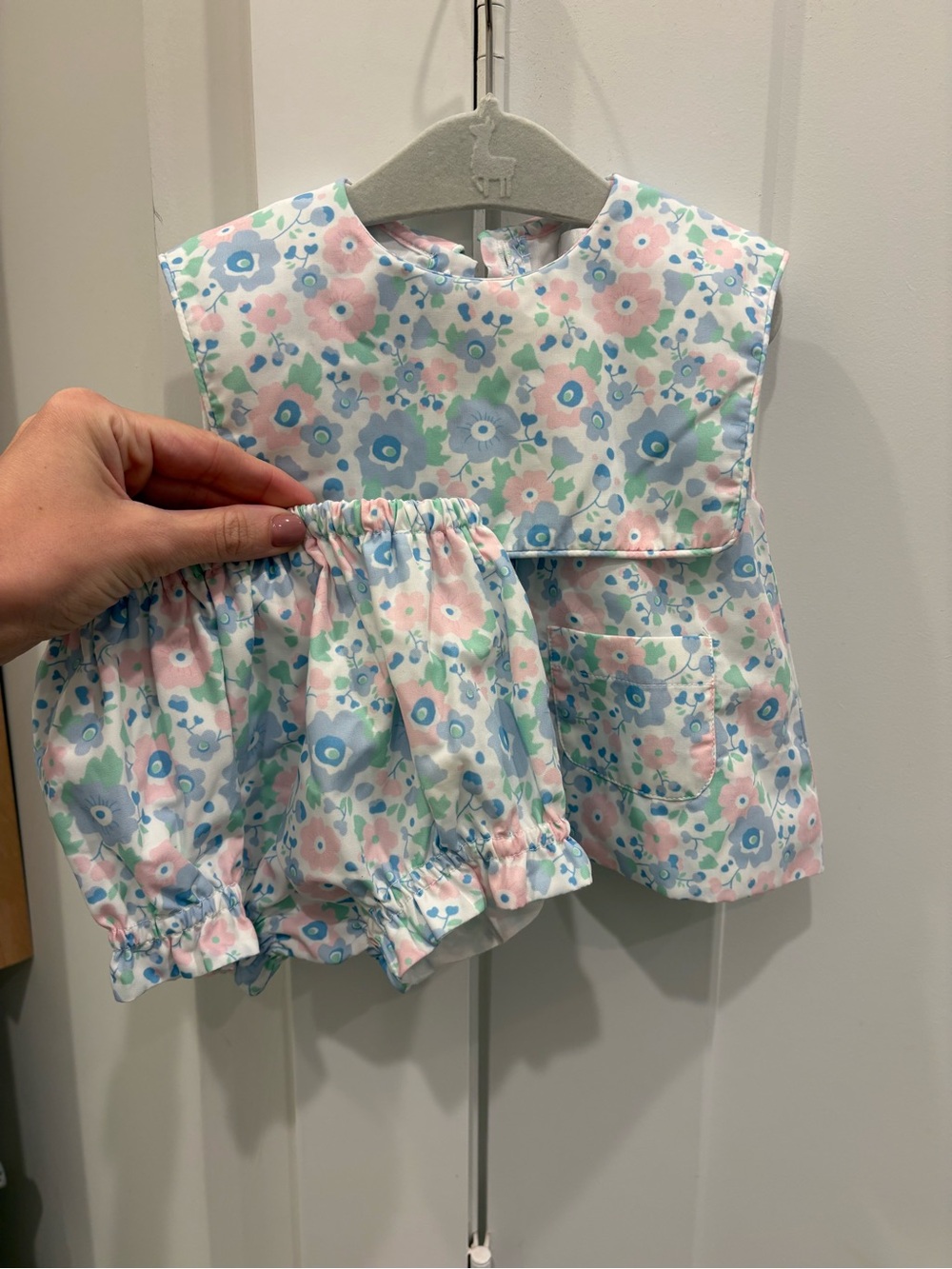 Floral Diaper Set in Pastel Pink & Blue